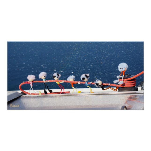 Pôster Fubby's die een lijn lieren van een Zeilboot. (Frente)