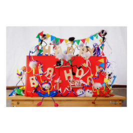 Pôster Fubby's die feest vieren voor verjaardag.