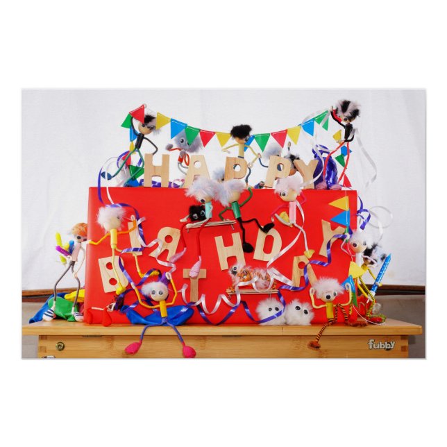 Pôster Fubby's die feest vieren voor verjaardag. (Frente)