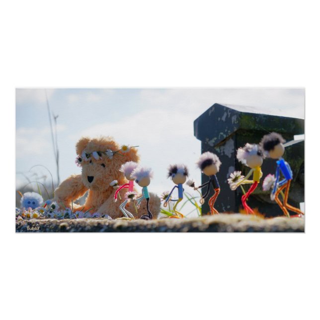 Pôster Fubby's die madeliefjes naar een Beer brengen. (Frente)