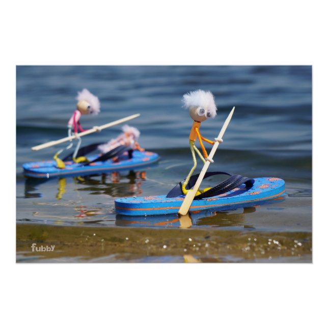 Pôster Fubby's op peddelboard dat een teenslipper is. (Frente)