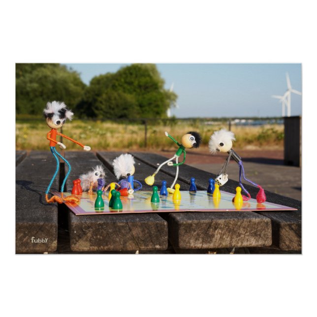 Pôster Fubby's spelen 'mens erger je niet !'. (Frente)