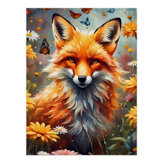 Pôster Fuchs auf der Wiese (Frente)