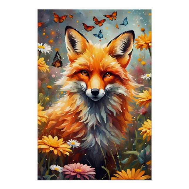 Pôster Fuchs auf der Wiese (Frente)