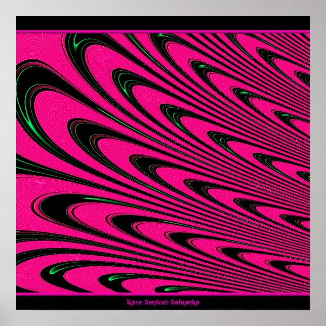 Pôster Fuchsia Peacock Fractal (Frente)