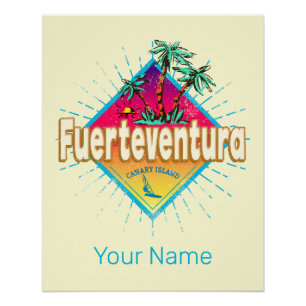 Pôster Fuerteventura Surfer Islands Canary Vintage