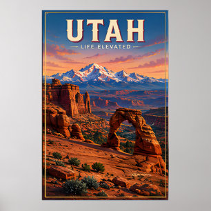 Poster Fuga Cênica pelas Montanhas de Pedra Vermelha de U