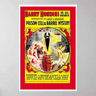 Poster Fuga de Harry Houdini do Barril Trancado 905 Vinta