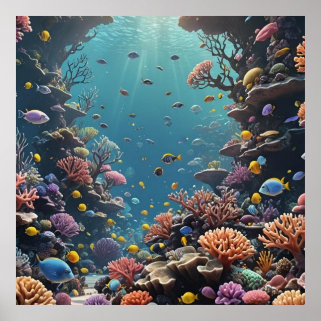 Poster Fuga de recifes tropicais (Frente)