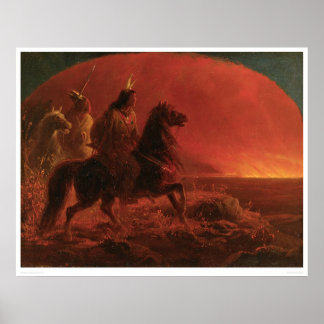 Pôster Fuga de um incêndio na pradaria (1868A)