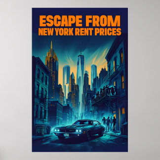 Poster Fuga dos preços do aluguel em Nova Iorque - Satíri