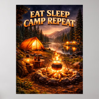 Poster Fuga Noturna da Fogueira de Acampamento