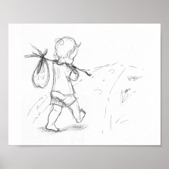 Poster Fugir - Pequeno Adoro Arte (Frente)