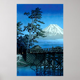 Poster Fuji ao Luar Kawaibashi, Hasui Kawase