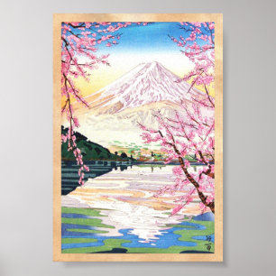 Poster Fuji do hanga japão da canela de Kawaguchi Okada