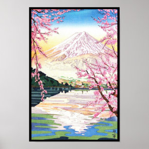 Pôster Fuji do hanga japão da canela de Kawaguchi Okada
