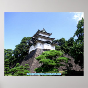 Poster Fujimi-yagura, palácio imperial, Tokyo, Japão