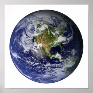 Poster Full Earth showing North America