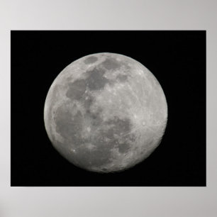 Pôster Full moon in black and white. Credit as: Arthur
