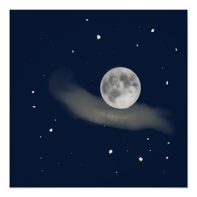 Pôster Full moon night  (Frente)