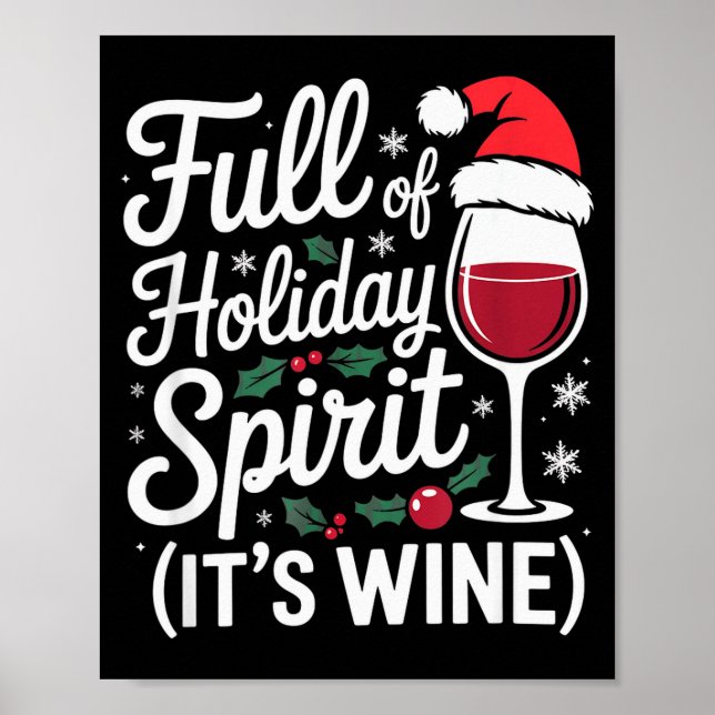 Poster Full Of Holiday Srit Its Wine Funny Christmas Part (Frente)