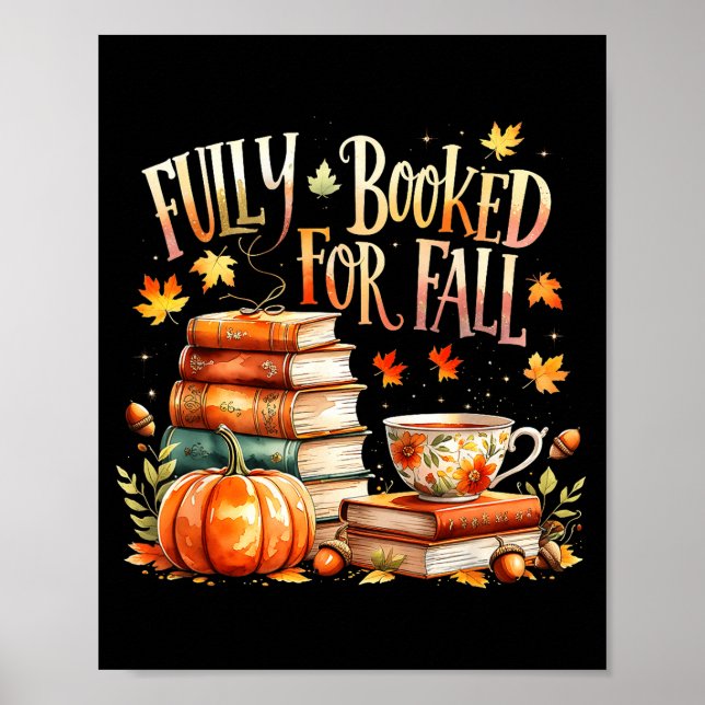 Poster Fully Booked For Fall Cozy Autumn Reading Gift  (Frente)