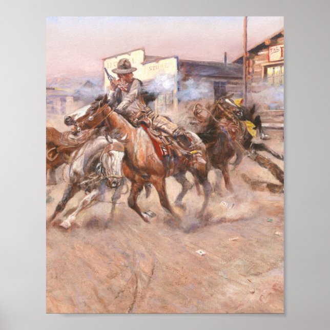 Poster Fumaça .45, 1908 Charles Marion Russell (Frente)