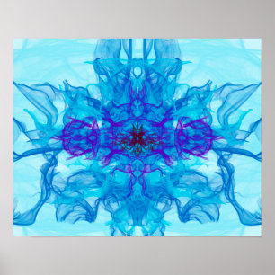 Poster FUMAÇA AZUL - Arte Fractal -