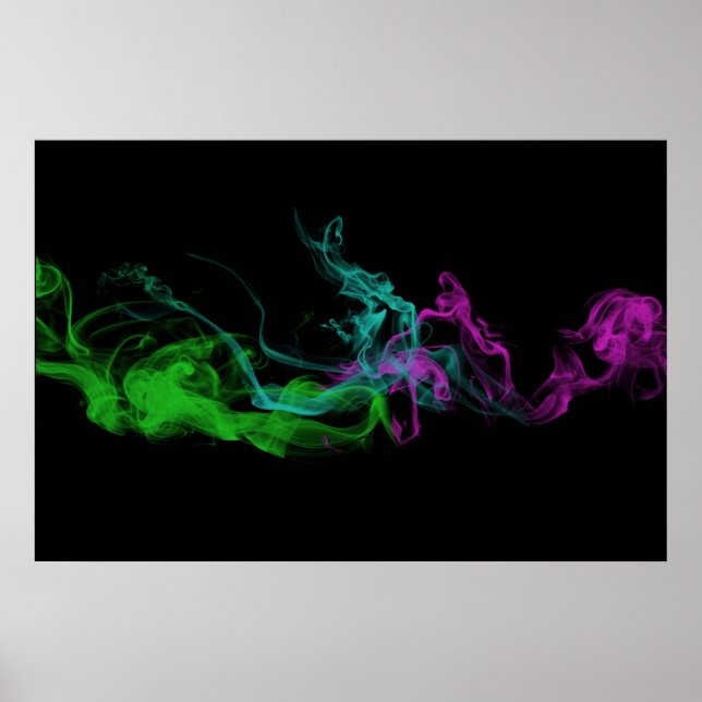 Poster Fumaça Colorida de Vape Abstrato (Frente)