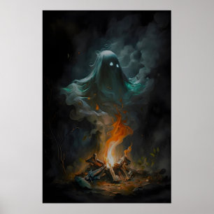 Poster Fumaça da Fogueira Fantasma, Cartaz Antigo, Cartaz
