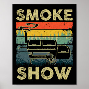 Poster Fumaça Mostra Churrasco Engraçada Fumante Gelando 