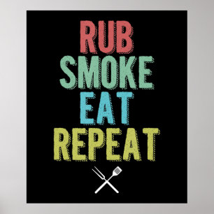 Poster Fumadores de carne de grelhador de CHURRASCO de ch