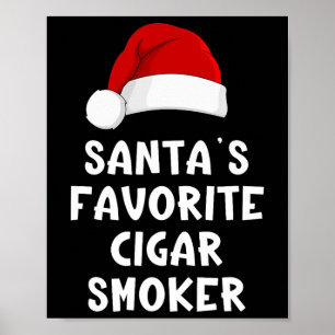 Poster Fumante de charuto favorito do Papai Noel de Natal
