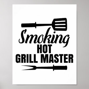 Poster Fumante De Churrasco Quente Rei Da Rainha Do Gri