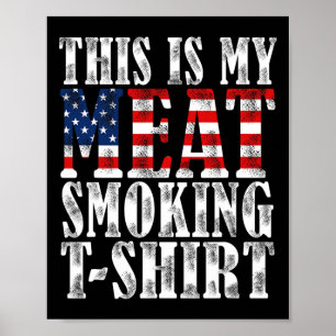 Poster Fumante Retro Bbq Bandeira Vintage Dos EUA Esta É