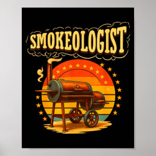 Poster Fumante vintage pitmaster churrasco grelhador