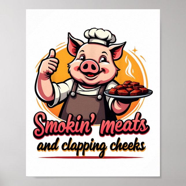 Poster Fumar Caprinos E Calçar Cheeks Engraçados Bicho B (Frente)