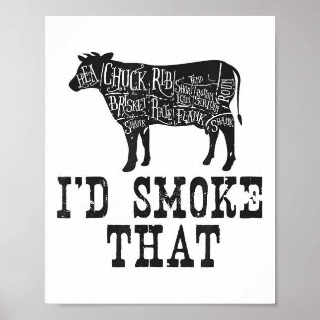 Poster Fumar Essa Vaca - Roupa De Grelha Para Churrasco L (Frente)