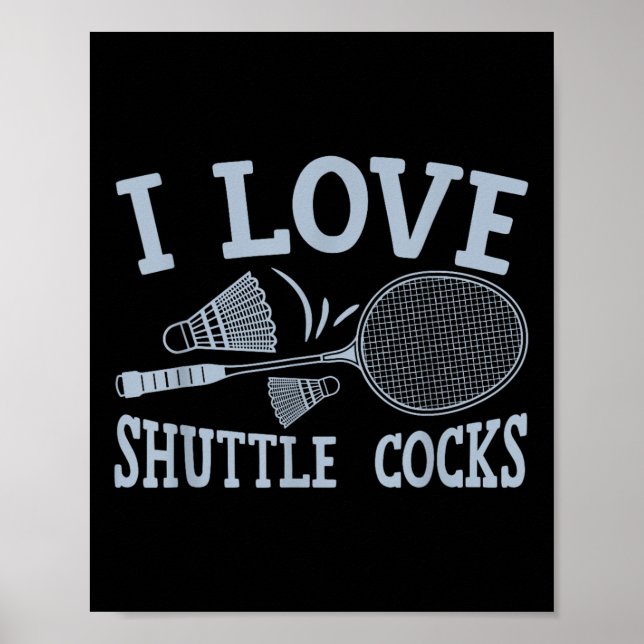Poster Fun Badminton Player Match Game Joke  (Frente)