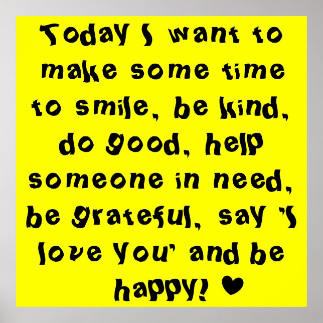 Poster Fun Bright Yellow Motivational Quote (Frente)