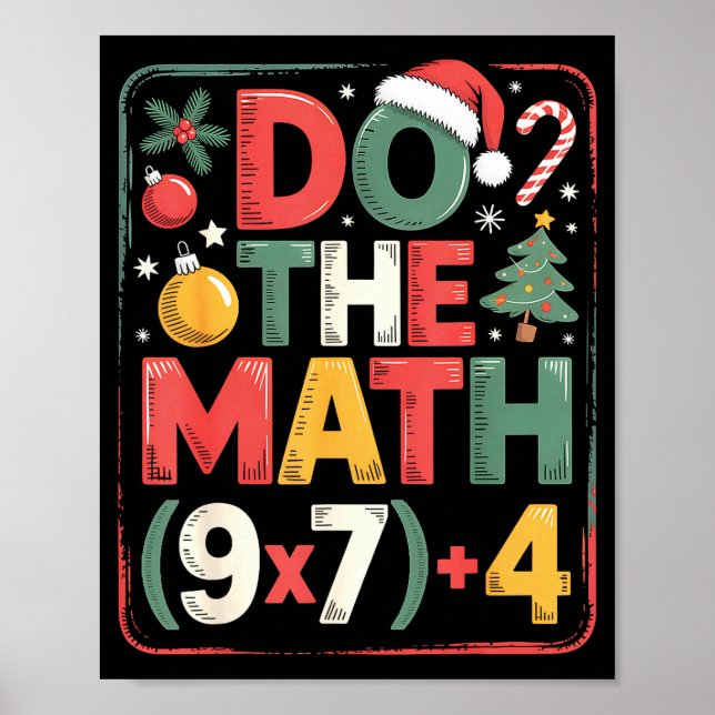 Poster Fun Do The Math 67 Meme Six Seven Christmas Teache (Frente)