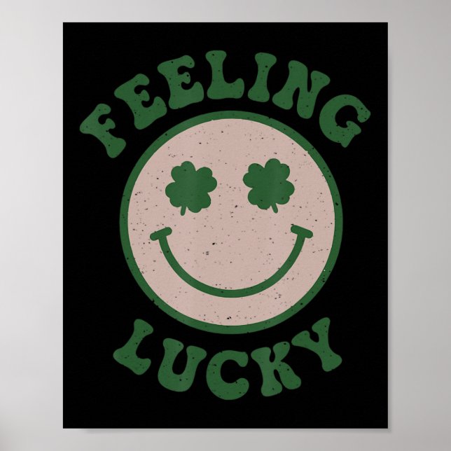 Poster Fun St Patrick Day  Feeling Lucky Smile Face Meme  (Frente)