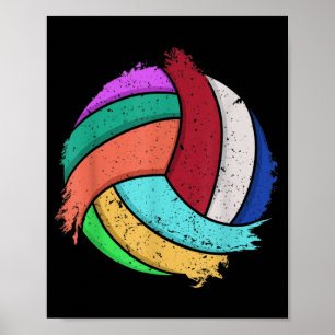 Poster Fun Volleyball Art For Boys Girls Women Volleyball