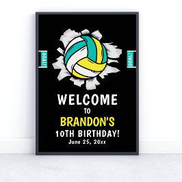 Poster Fun Volleyball Kids Birthday