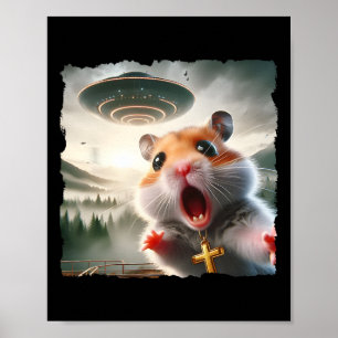 Poster Função Hamster Selfie Com Meme de Viagem Espacial 