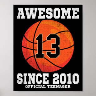 Poster Funcionário de 13 Birthday Basball Fan, 13 anos