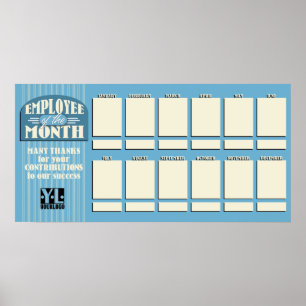 Poster Funcionário de cor personalizado da exibição de
