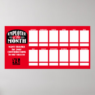 Poster Funcionário de cor personalizado da exibição de