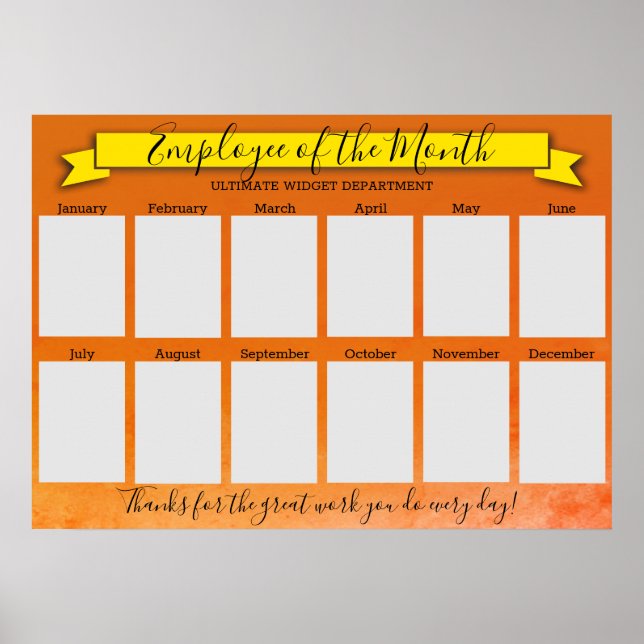 Poster Funcionário de cor personalizado da exibição de fo (Frente)