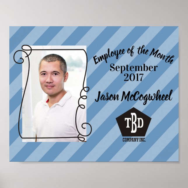 Poster Funcionário de cor personalizado do certificado me (Frente)